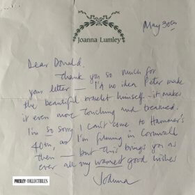 Joanna Lumley Hand Written and Signed Letter