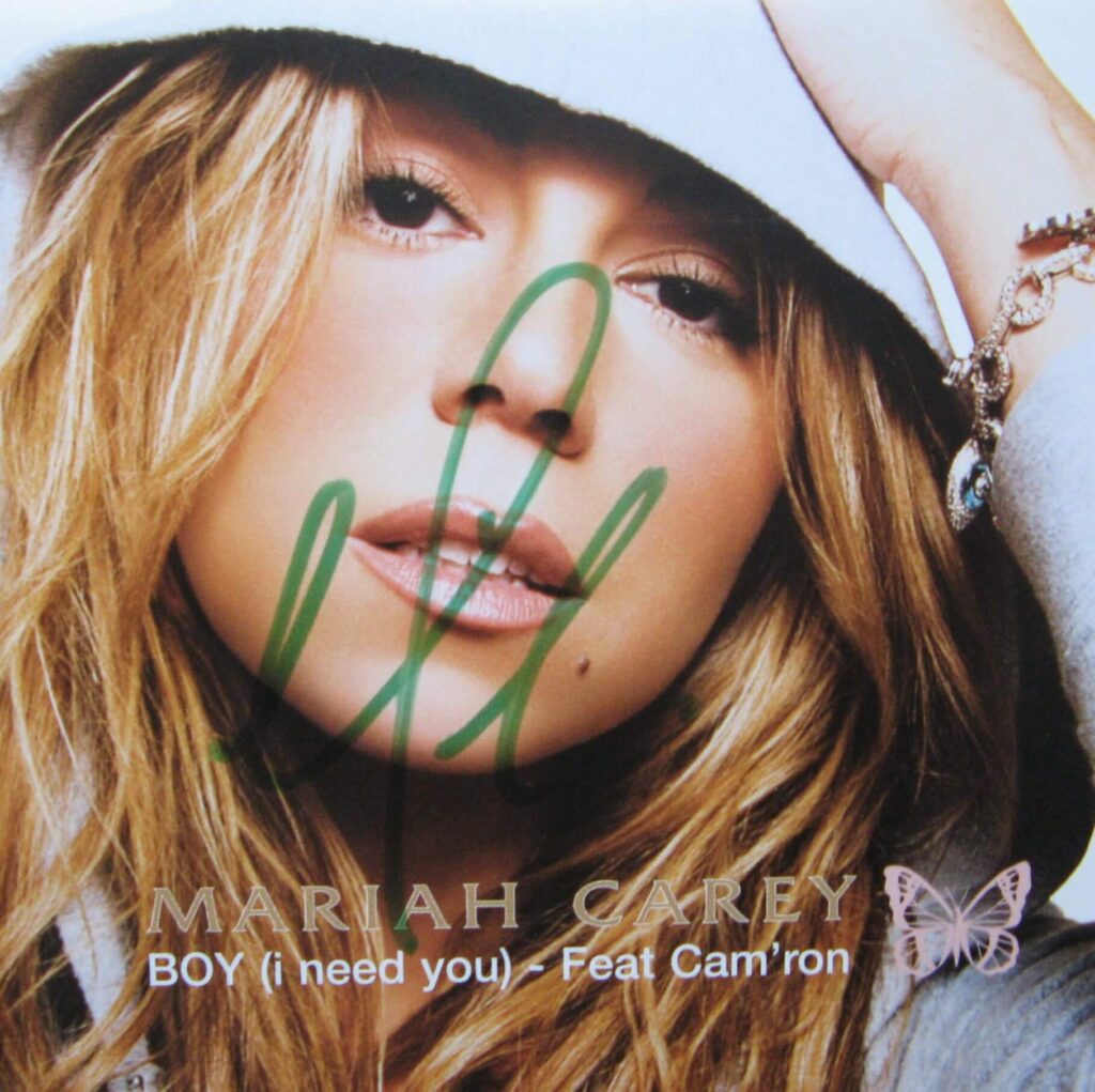 Rare hand signed Mariah Carey Boy (I Need You) CD Single