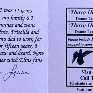 Hurry Home Elvis Vol 1 Donna Lewis' Diaries 1962-1966