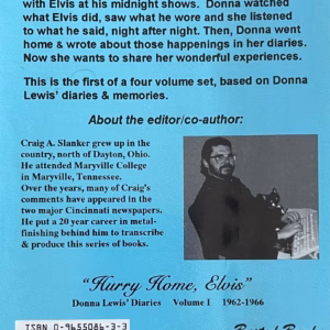 Hurry Home Elvis Vol 1 Donna Lewis' Diaries 1962-1966