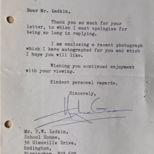 Hughie Green Signed Letter