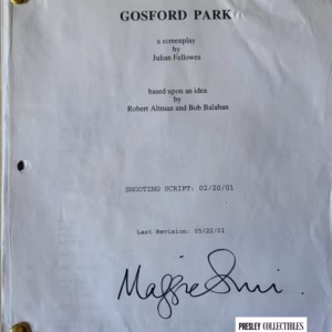 Maggie Smith Gosford Park Signed Script