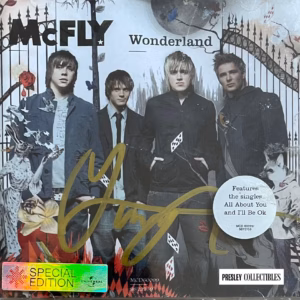 Harry Judd Autograph: McFly Wonderland signed CD album, Island Records release, COA included and trackable delivery, Buy pop music memorabilia from Presley Collectibles.