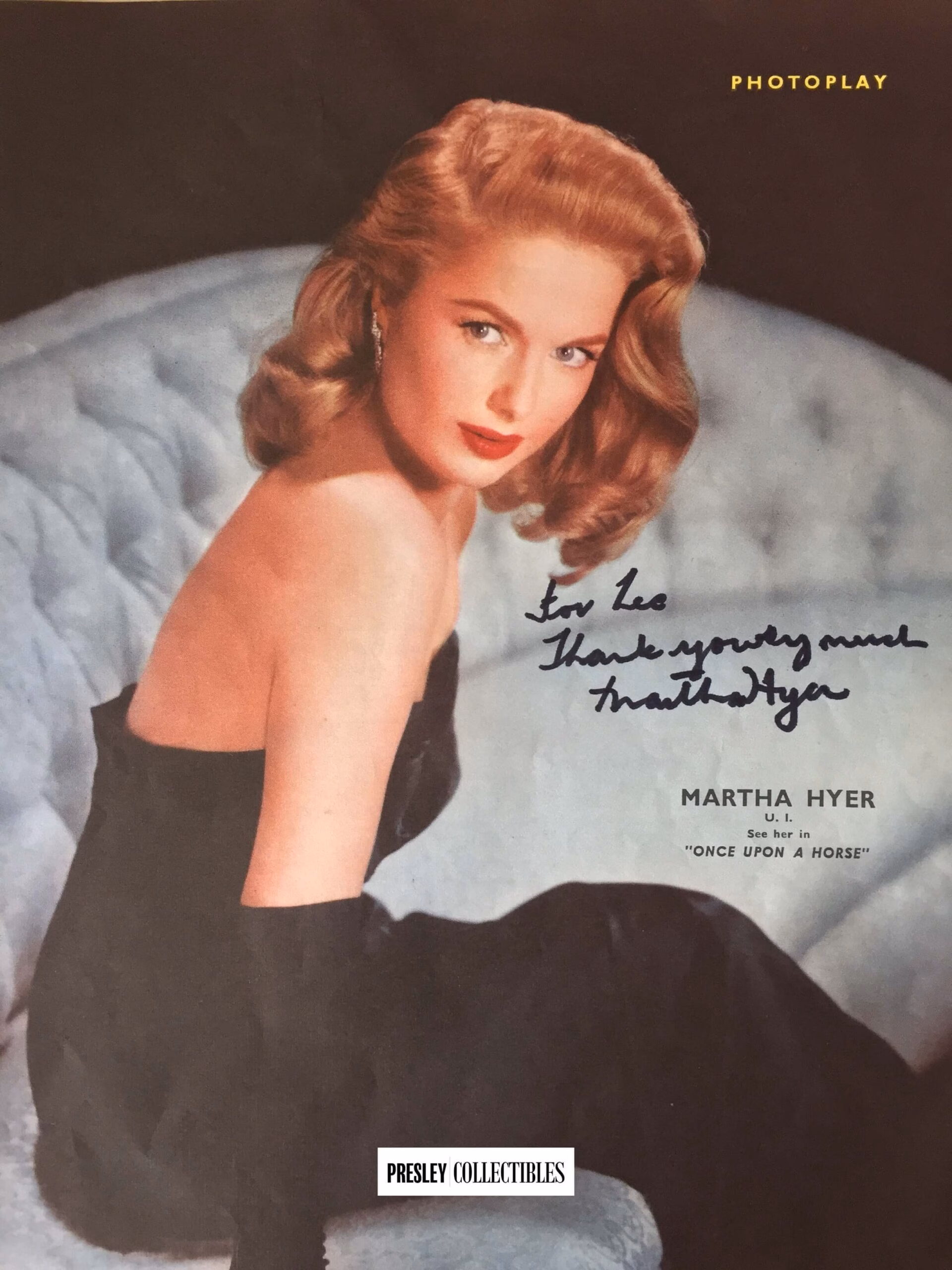 Martha Hyer Autograph