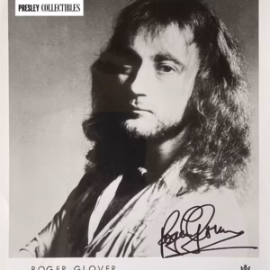 Roger Glover Autograph: 10"x8" black and white Butterfly Ball era promo, signed, COA, fully guaranteed delivery, Presley Collectibles.