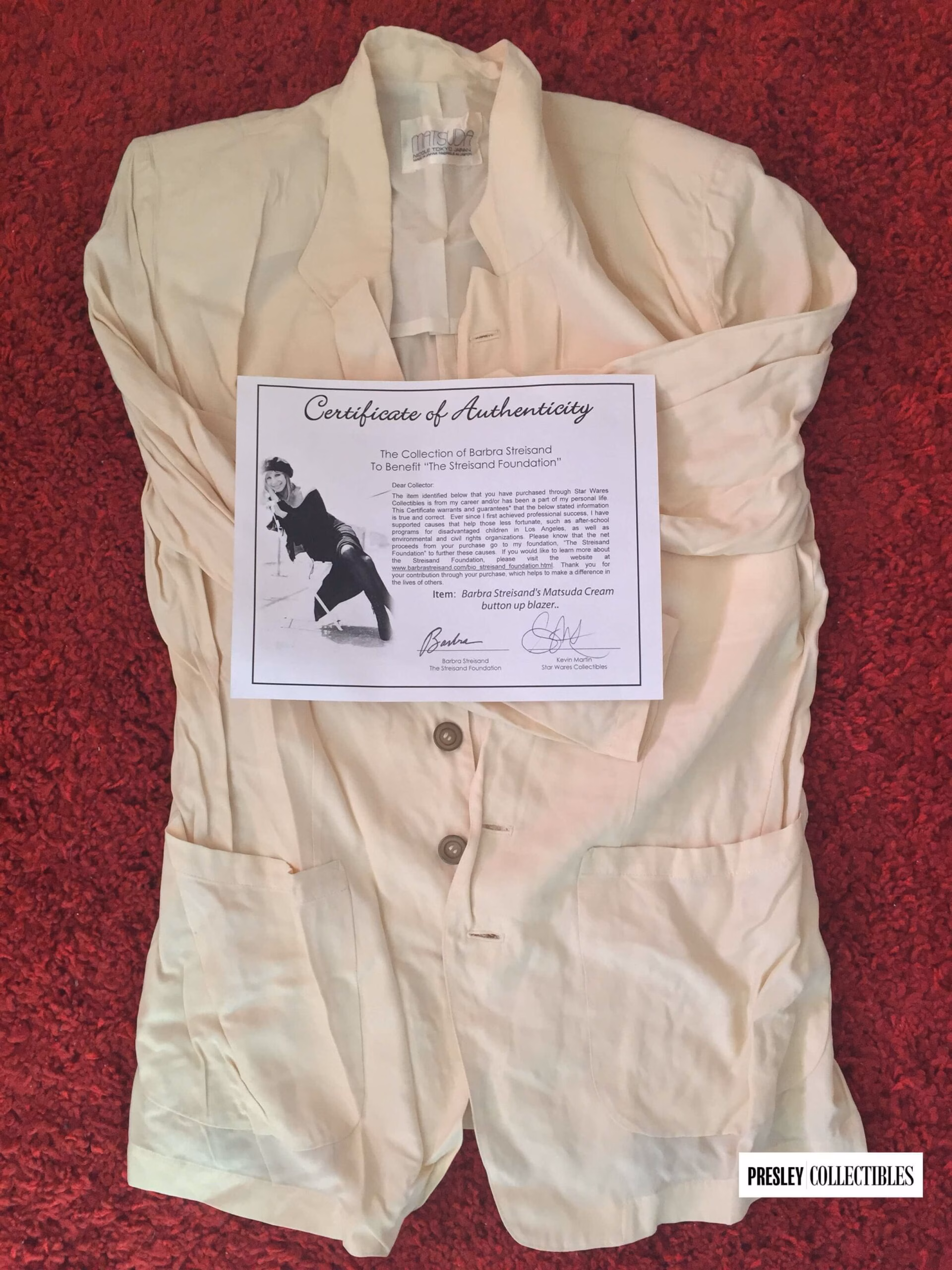 Barbra Streisand Owned Cream Blazer