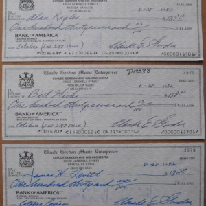Claude Gordon Signed Cheques