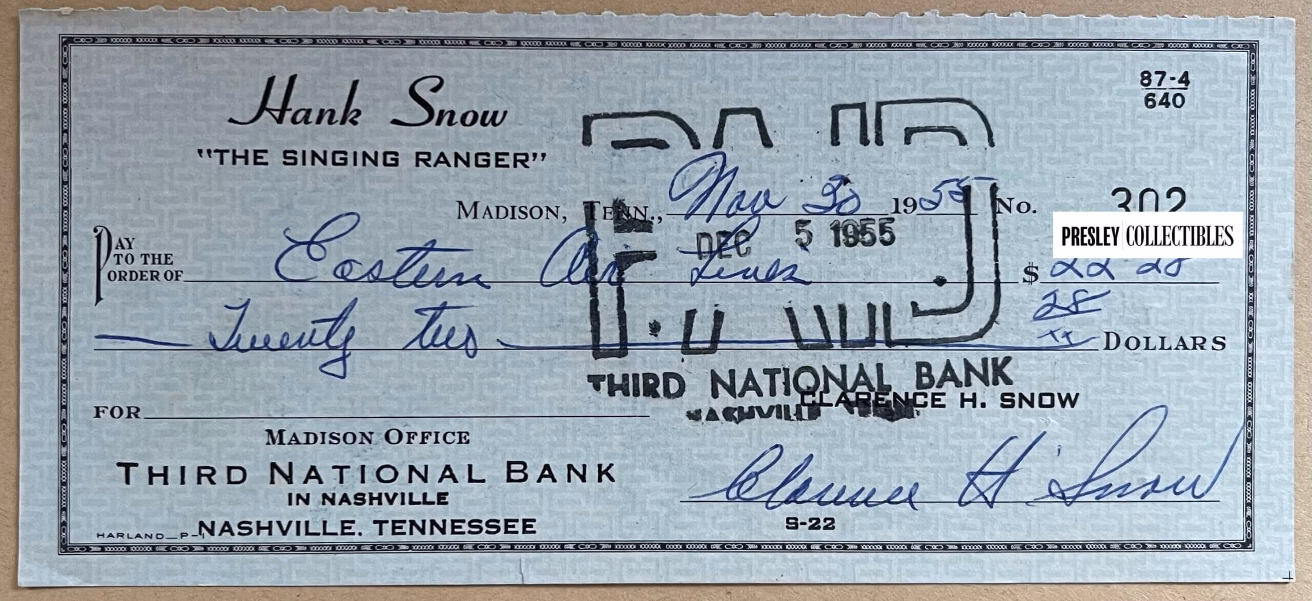 Hank Snow Autograph 2
