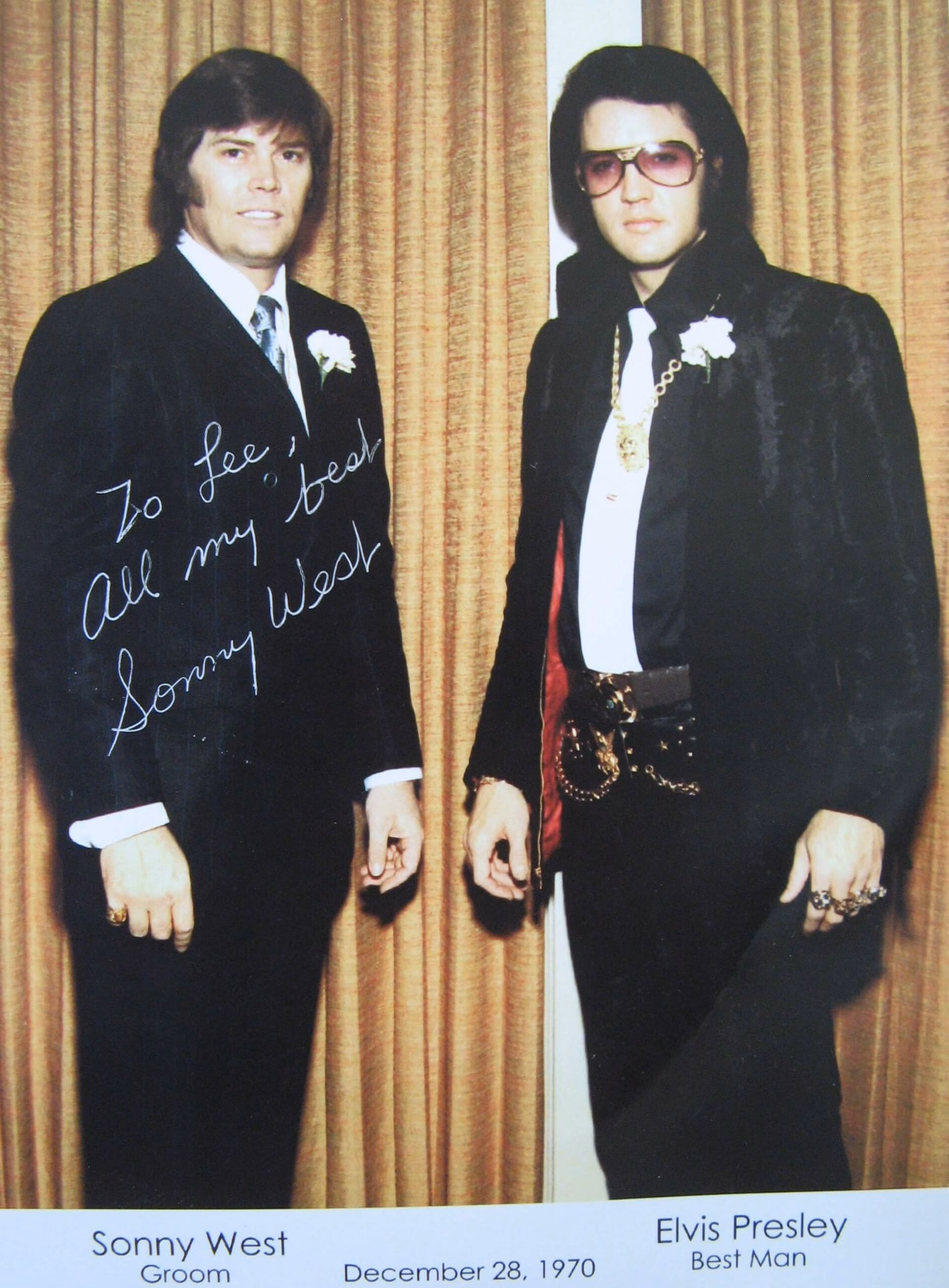 Sonny West: Hand Signed 8.5x11 Elvis Presley Photo