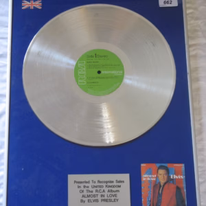 Elvis Presley Almost In Love Platinum Record Presentation