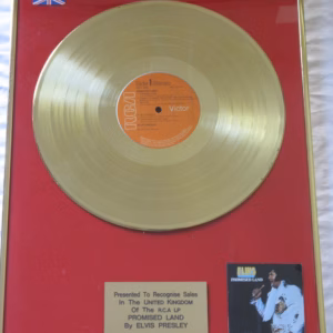 Elvis Presley Promised Land. Elvis Presley Promised Land gold record presentation in very good condition – authentic music award presentation with worldwide shipping and market leading 90-day money back guarantee.