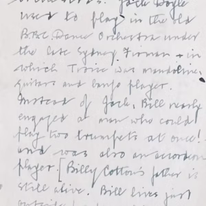 Billy Cotton Autograph