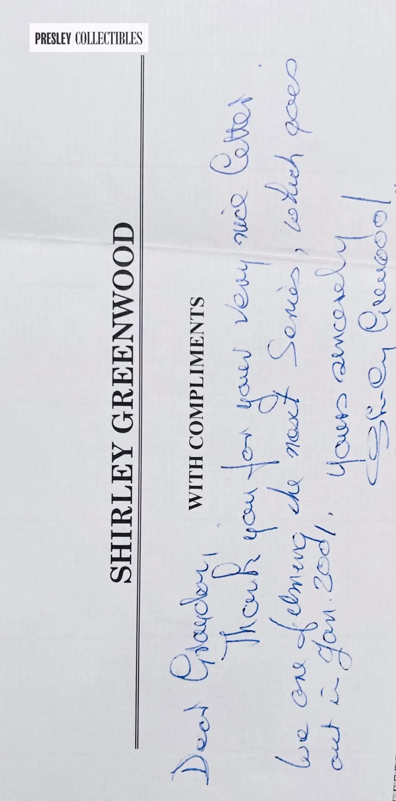 Shirley Greenwood Autograph