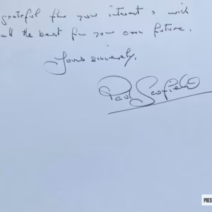 Paul Scofield Autograph