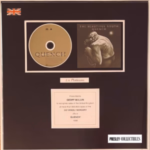 The Beautiful South Sales Presentation. The Beautiful South Quench 3 x platinum sales presentation in very good condition – authentic music award presentation with worldwide shipping and market leading 90-day money back guarantee.