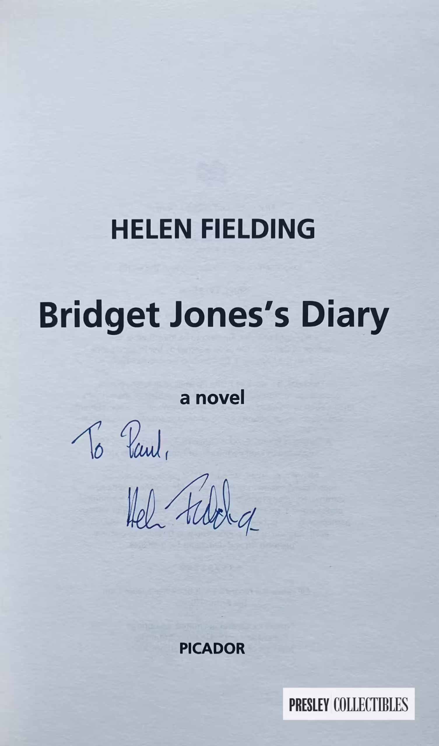 Bridget Jones's Diary Signed