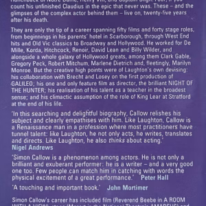 Simon Callow Signed Paperback Book