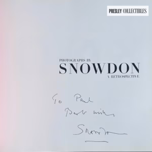 Lord Snowdon Autograph