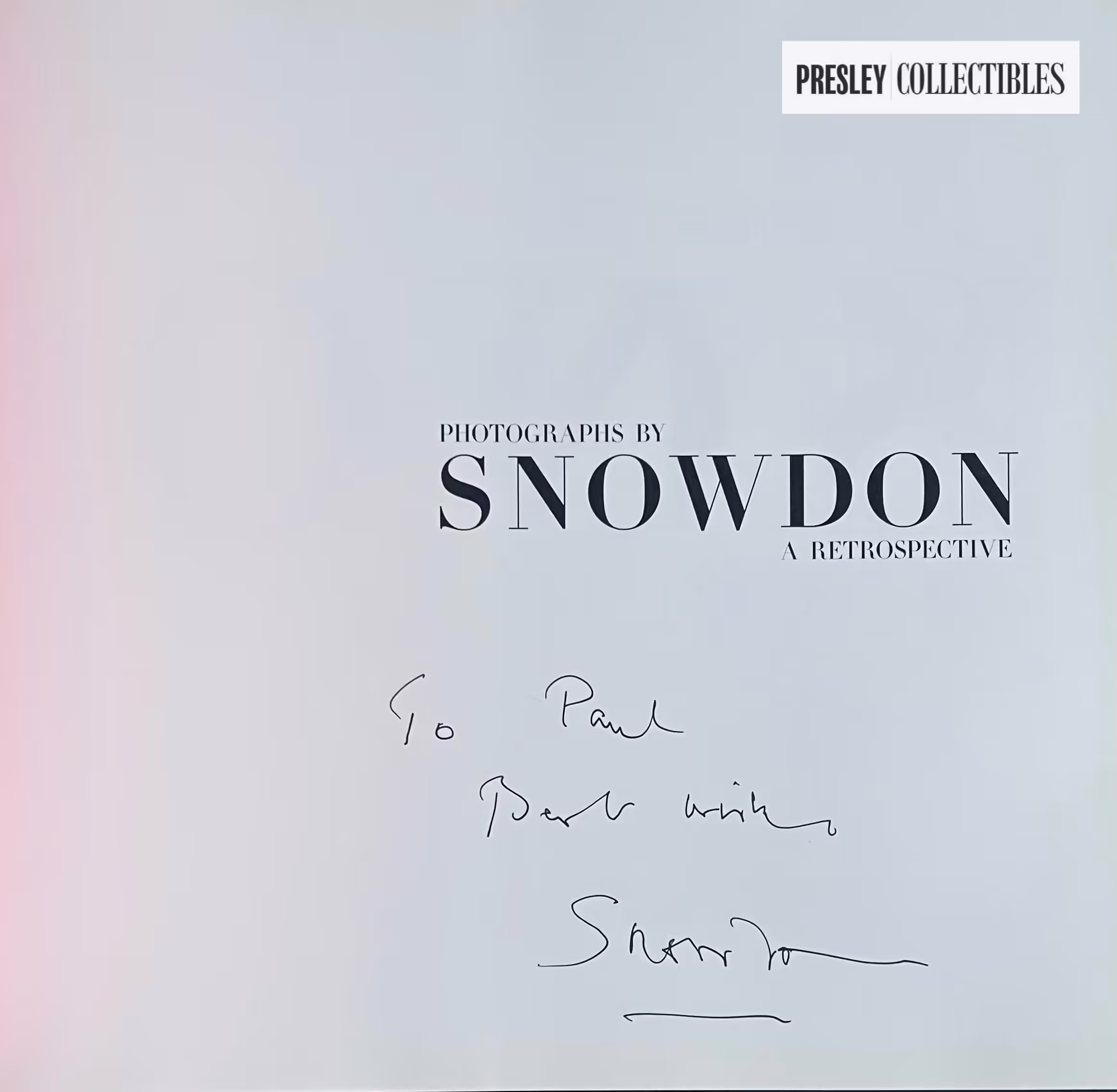 Lord Snowdon Autograph
