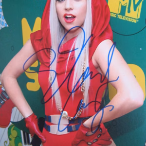 Lady Gaga Hand Signed 9x6 Colour Promo Photo