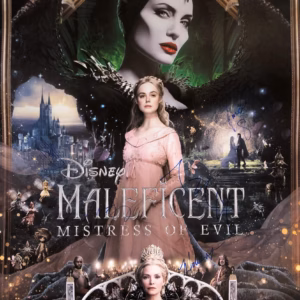 Maleficent 2 Signed Poster 24"x36" full colour movie poster autographed in blue and black inks by Angelina Jolie, Elle Fanning, Michelle Pfeiffer and cast, COA and trackable worldwide delivery, Buy movie memorabilia from Presley Collectibles.
