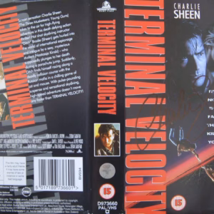 Charlie Sheen: Hand Signed "Terminal Velocity" VHS Cover