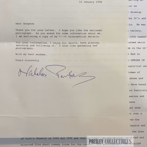 Nicholas Parsons Signed Letter