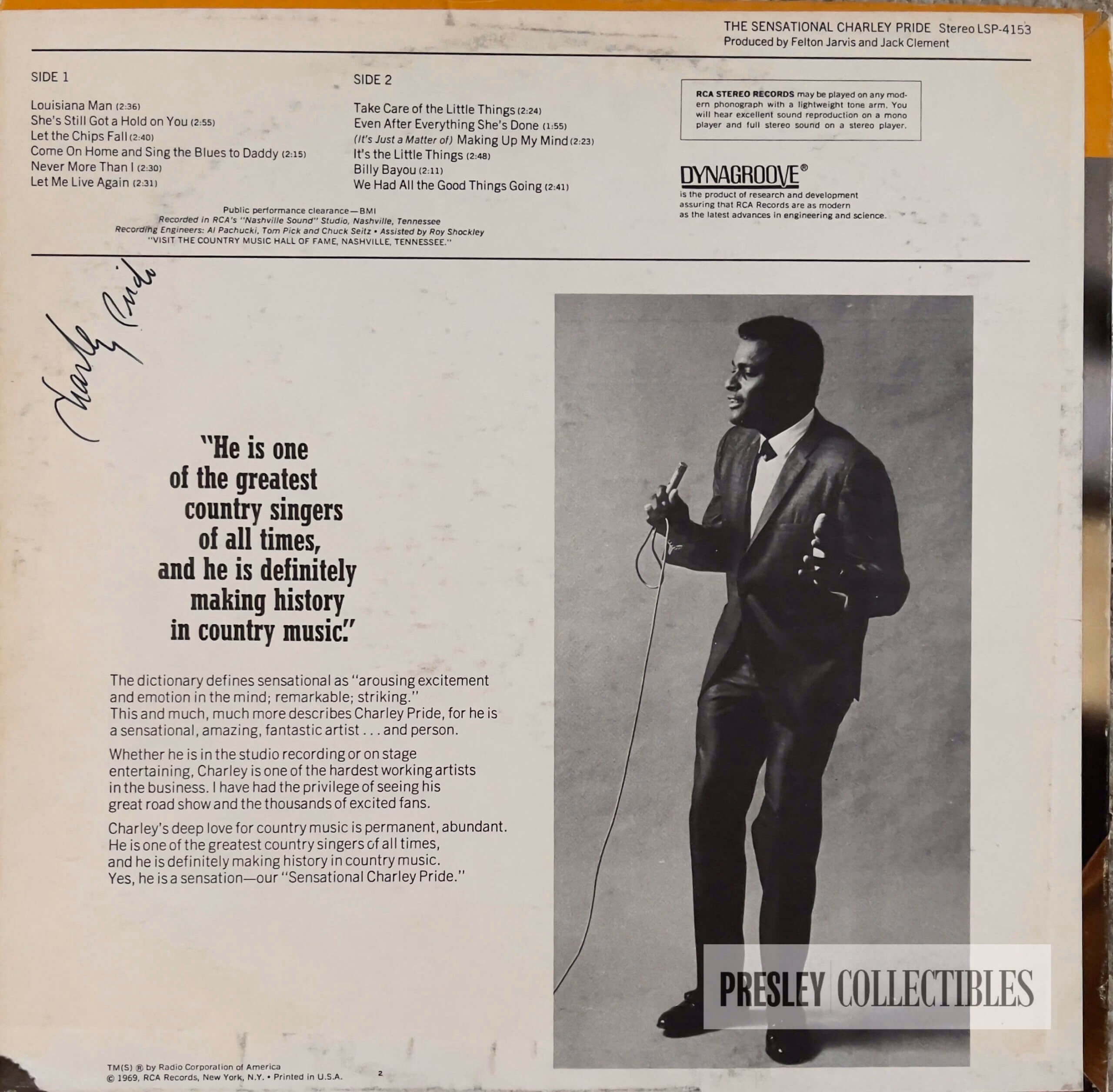 Charley Pride Signed LP