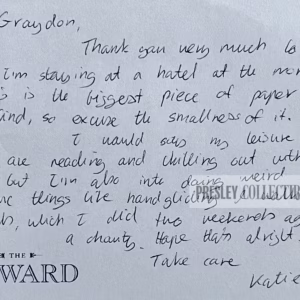 Katie Melua Signed Letter
