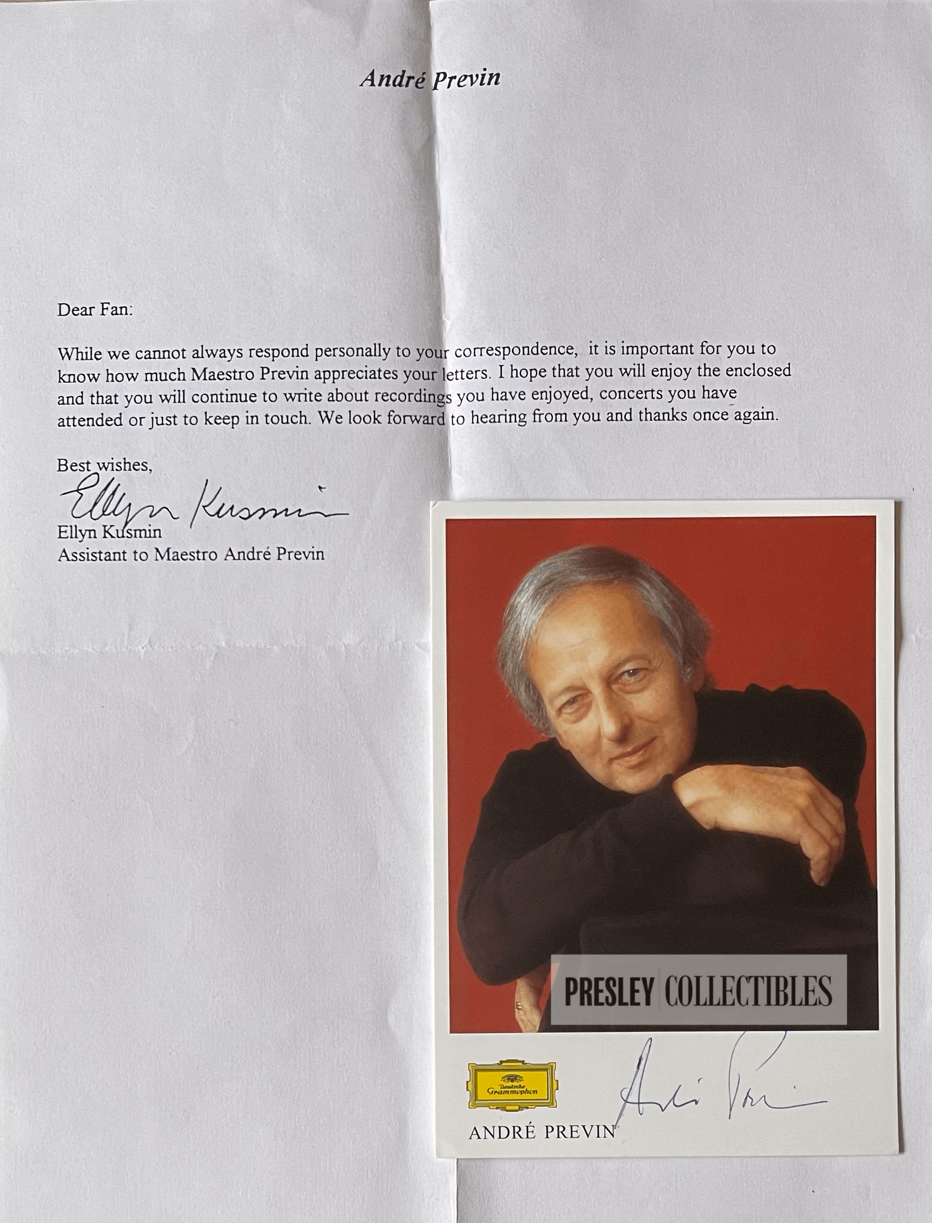 Andre Previn Autograph