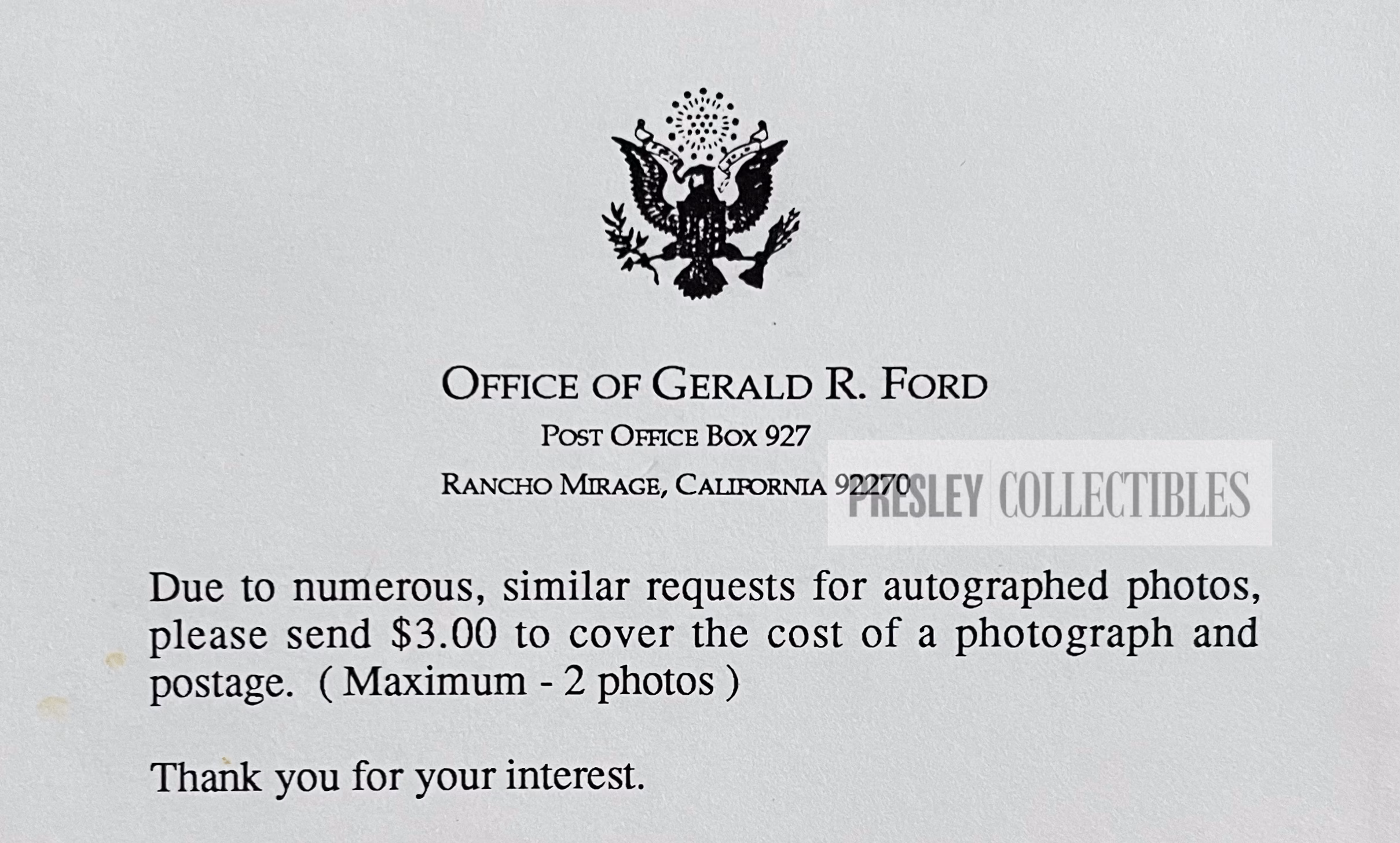 Gerald R Ford Autograph