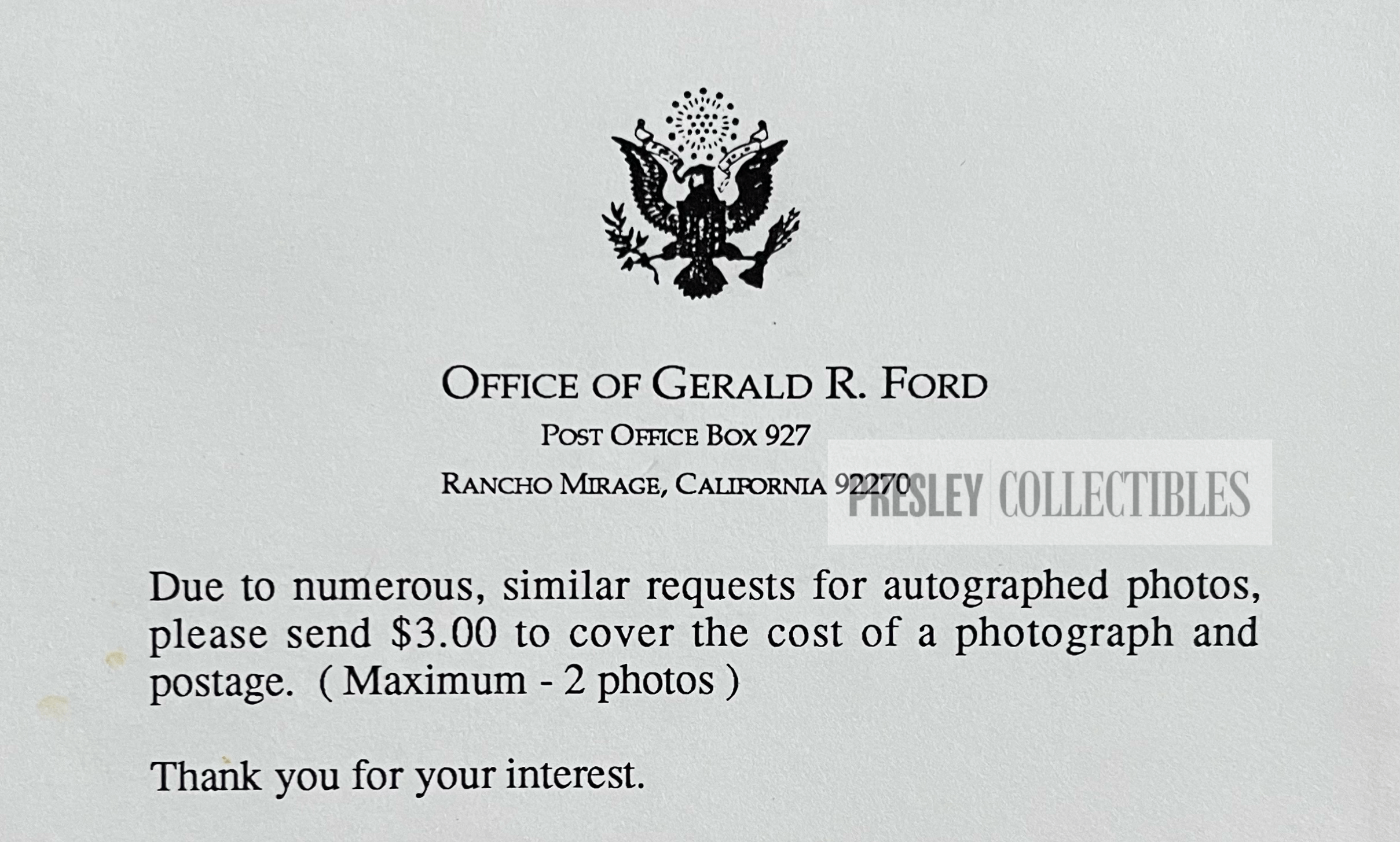 1x Gerald R Ford Autograph - An Authentic Collectible You Must Own!