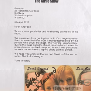 Sara Cox & Sarah Cawood Autographs
