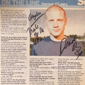 Dermot O'Leary Signed Paper