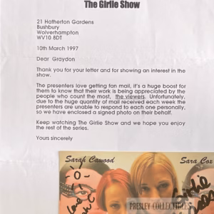 Sara Cox & Sarah Cawood Autographs