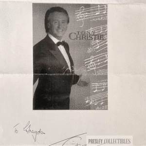 Tony Christie Signed Paper