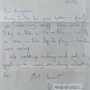 Ben Elton Signed Letter