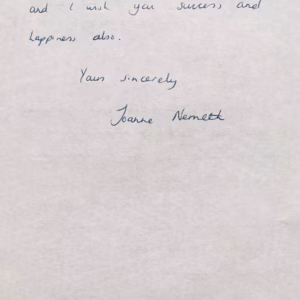 Joanne Nemeth Autograph