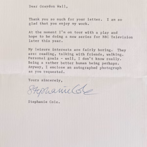 Stephanie Cole Autograph