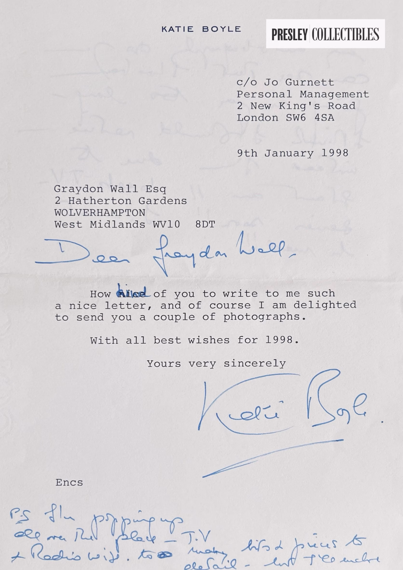 Katie Boyle Autograph
