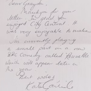 Kate Gartside Autograph
