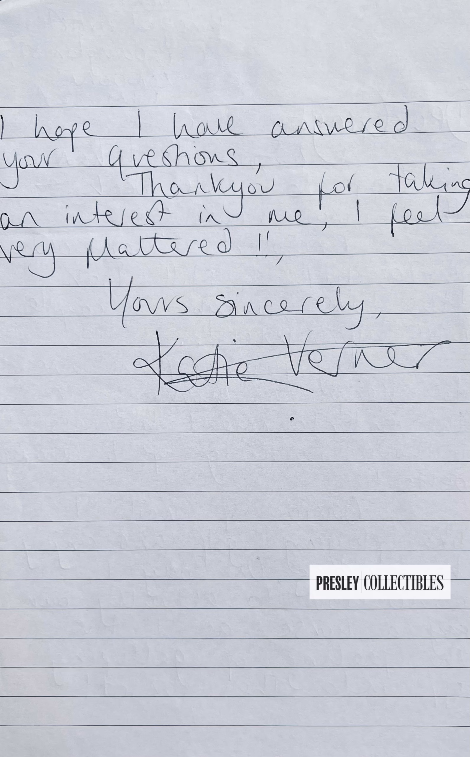 Katie Verner Autograph