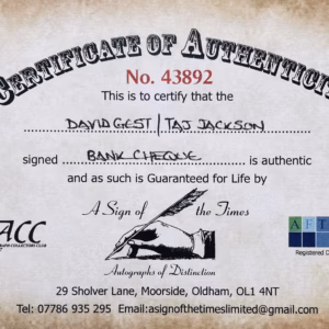 Taj Jackson Autograph