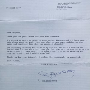 Sue Beardsmore Autograph