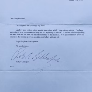 Robert Gillespie Autograph