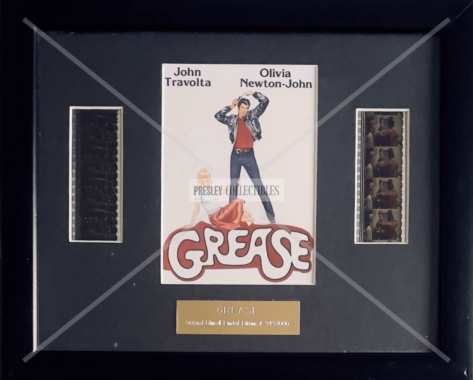 Grease Film Cells Presentation – limited edition 496/1000 with COA, real 35mm cells. Buy movie memorabilia from Presley Collectibles.
