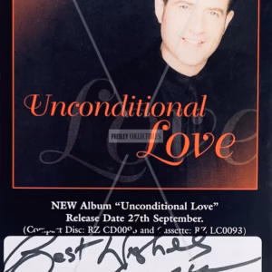 Dominic Kirwan Autograph in black ink inside a double-sided Unconditional Love 1999 UK tour flyer, with COA, provenance and worldwide shipping.