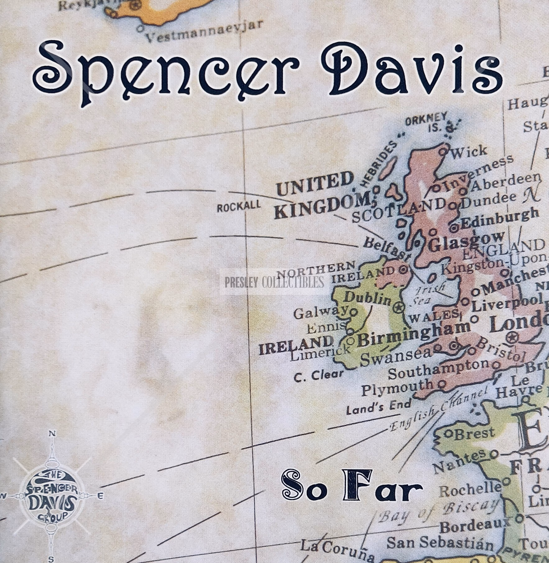 Spencer Davis Autograph on So Far 2008 UK Evangeline GELM4123 CD album booklet with black ink signature and COA from Presley Collectibles.
