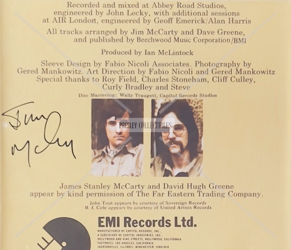 Jim McCarty Autograph on Shoot – On The Frontier CD album tray card with black ink signature, booklet, disc and COA from Presley Collectibles.