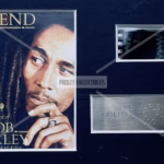 Bob Marley Film Cell limited‑edition mounted display with original film cell and plaque.